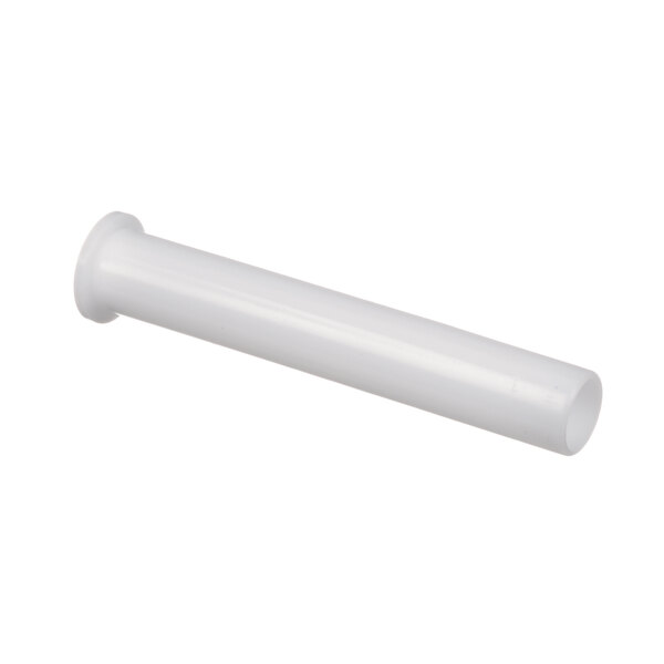 A white plastic bushing with a round end.