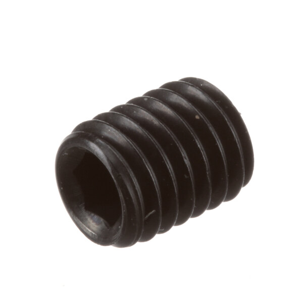 A close-up of a black Berkel screw.