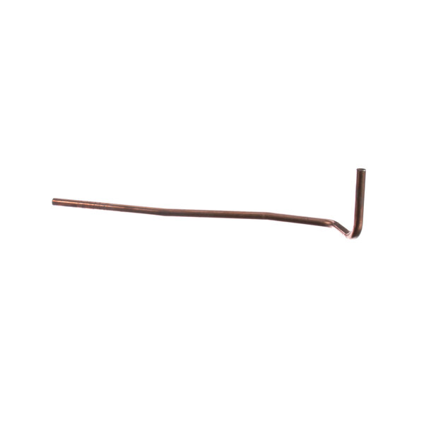 A bent metal rod with a long wooden handle.