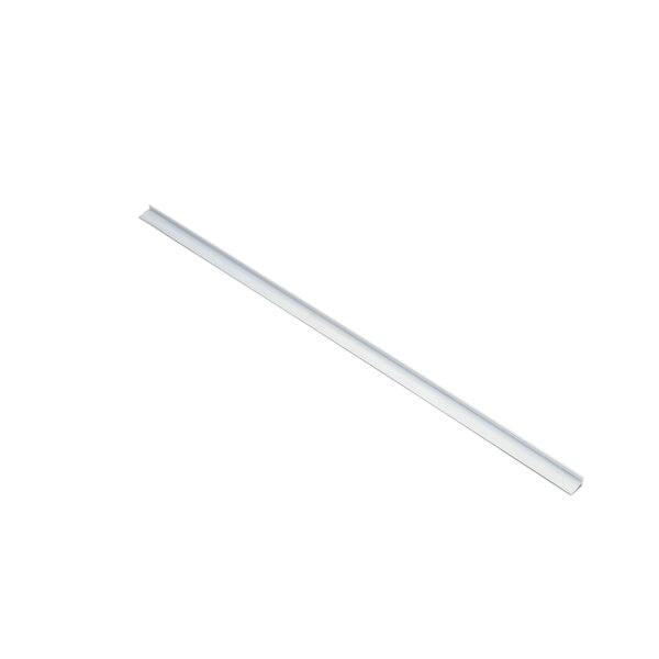 A long thin white plastic tube with a long metal bar.