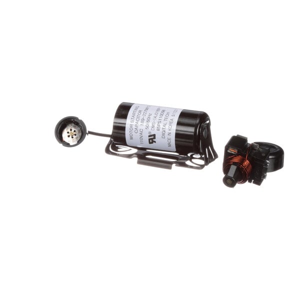 A True Refrigeration start component kit in a black cylinder with a white label.