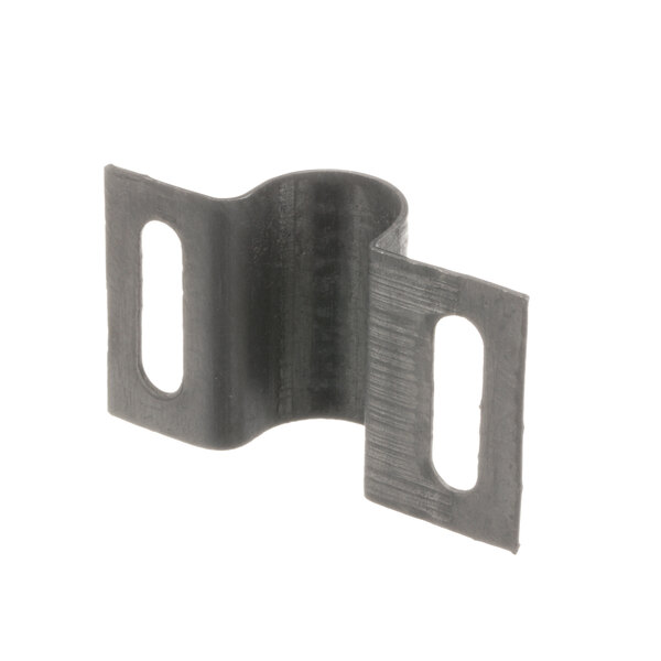 A black metal Frymaster support bracket with two holes.
