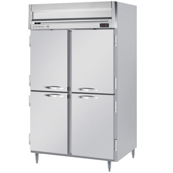 Beverage-Air HRPS2-1HS Horizon Series 52" Solid Half Door All Stainless Steel Reach-In Refrigerator