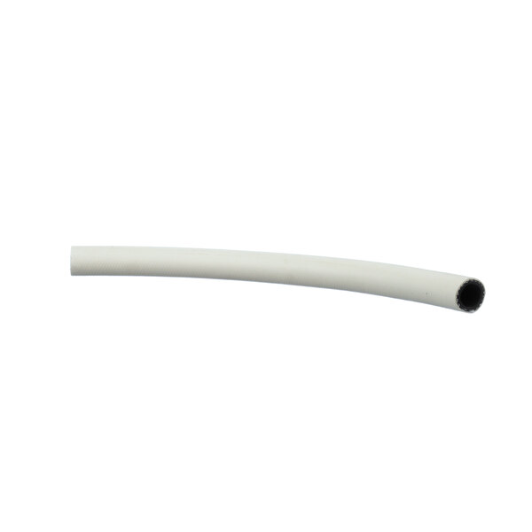 A white plastic pipe with a black end.