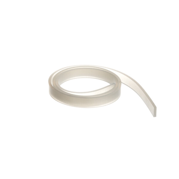 A clear silicone strip with white backing.