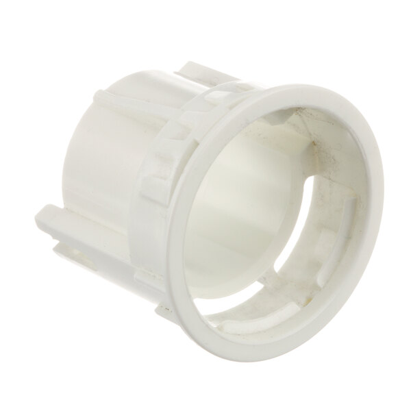 A white plastic True Refrigeration starter spacer with a hole.