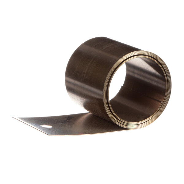 A roll of metal tape with a label that reads "Meiko 9504017 Scroll Spring"