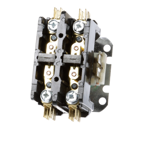 A Lang Contactor with two silver wires connected.