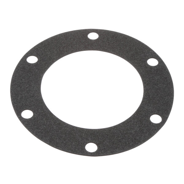 A black Stero gasket with many holes in a black circle.
