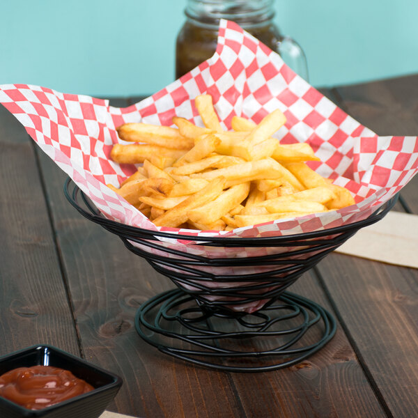 American Metalcraft BNB9 Round Black Birdnest Basket 9" x 4"