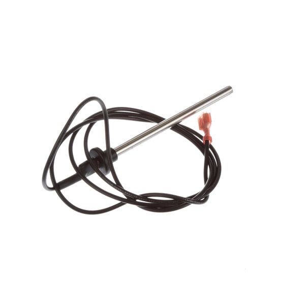 A black cable with a metal rod and red wire attached, used in a Manitowoc ice machine.