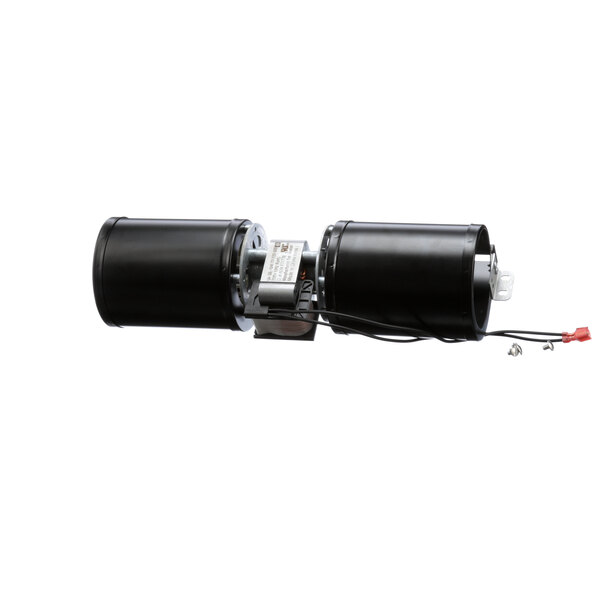 A black cylinder with wires on a white background.