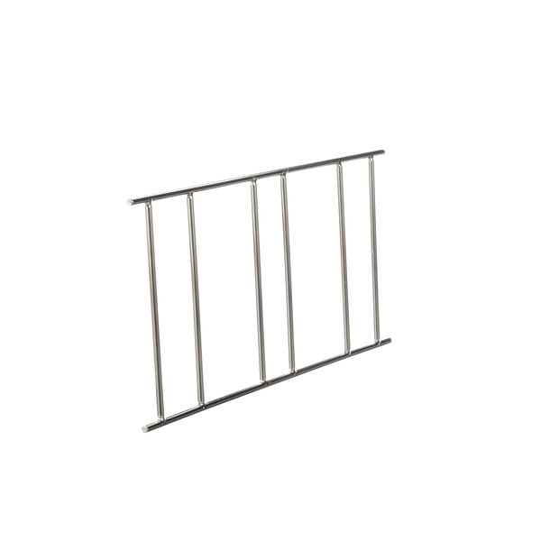 A metal rack split with four bars.