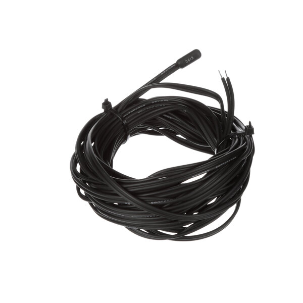 A black cable with a white background, and a black wire with a white background.