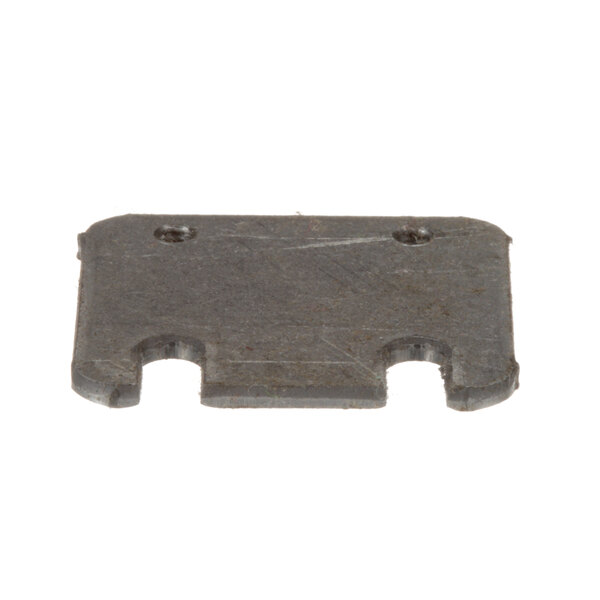 A Pitco metal plate with two holes in it.