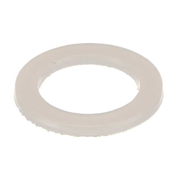 A white round washer with a hole in the middle on a white background.