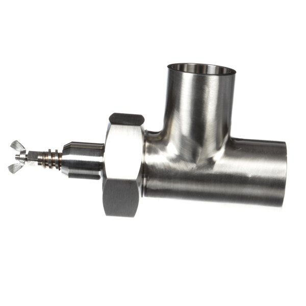A Groen stainless steel valve with a threaded end.