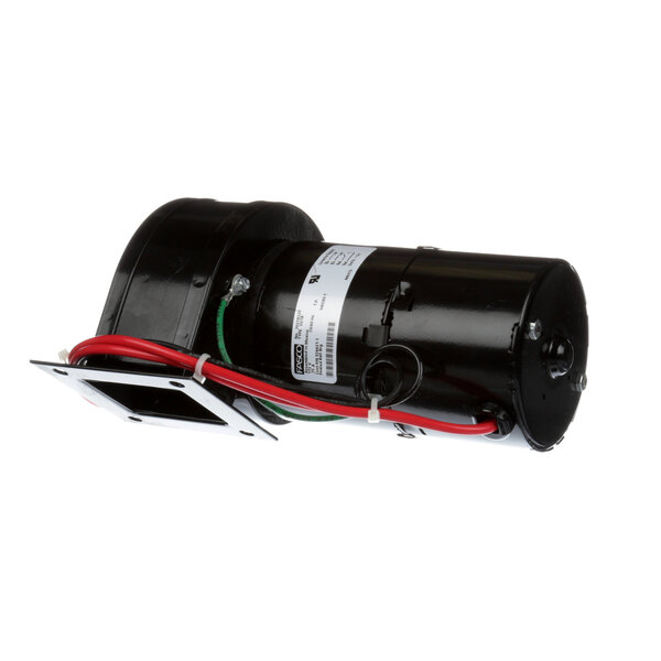 A black Vulcan combo blower motor with red and green wires.