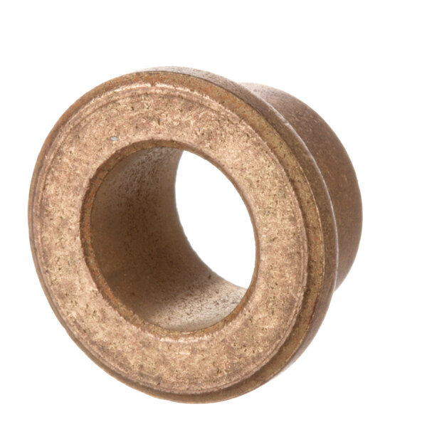 A close-up of a brown round metal NU-VU hinge bushing.