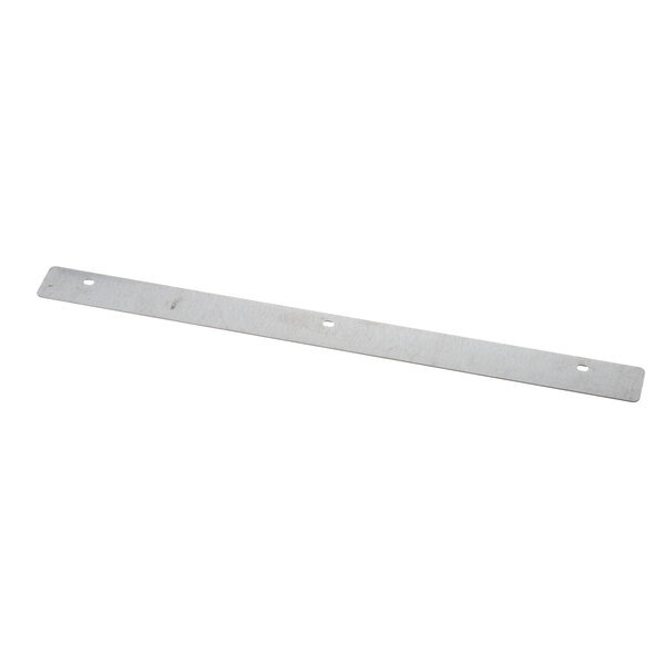 A white rectangular metal strip with two holes on each end.