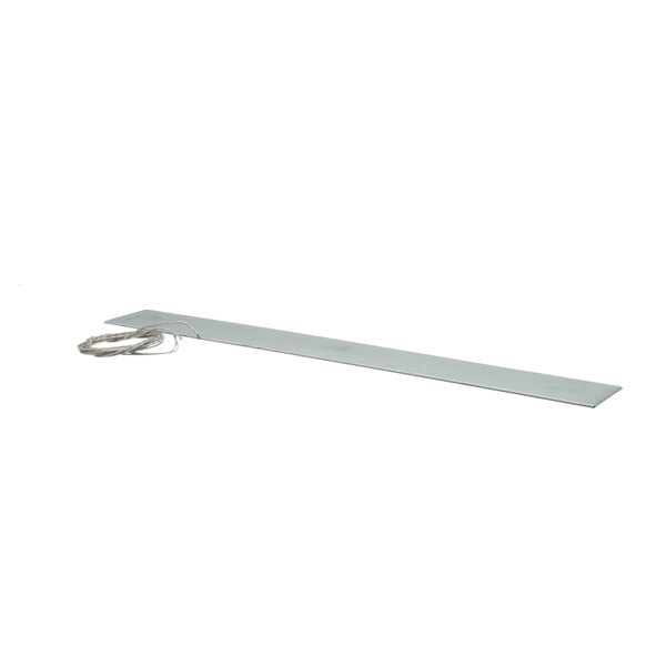 A long white metal rectangular strip with a wire attached to it.