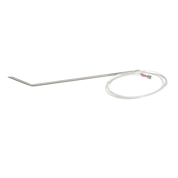 A long thin metal rod with a stainless steel wire.