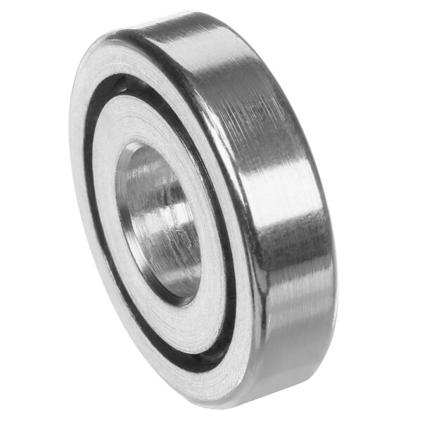 A close-up of a stainless steel Southbend ball bearing.