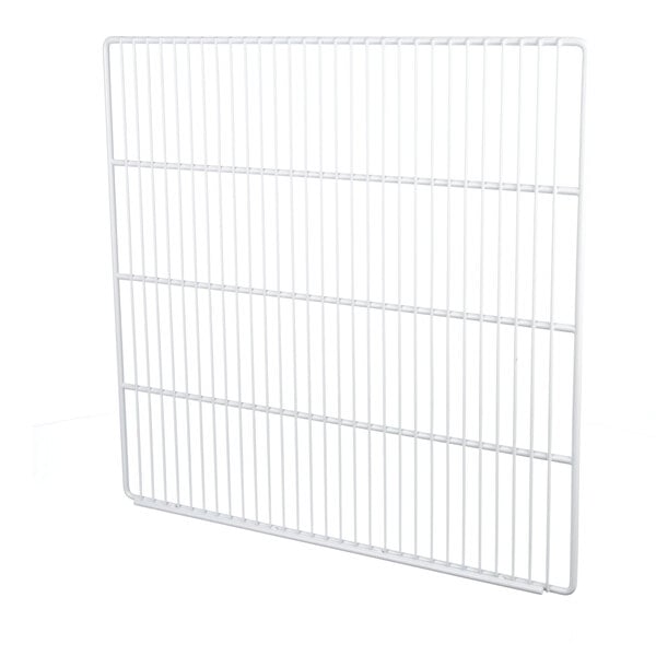 A Master-Bilt white wire shelf with a metal frame on a white background.