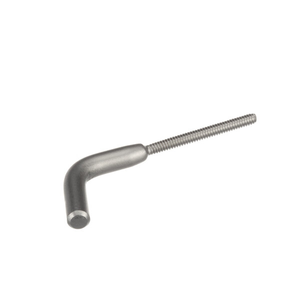 A silver metal rod with a screw on one end.