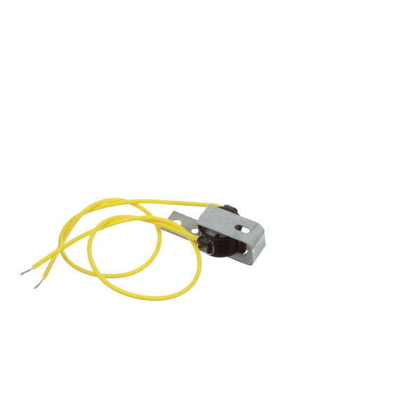 A Market Forge buzzer with a yellow wire and black connector.