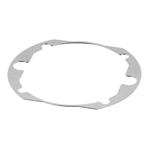 A circular metal flange with holes on it.