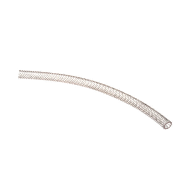 A Groen white plastic flexible drain line hose with a metal end.