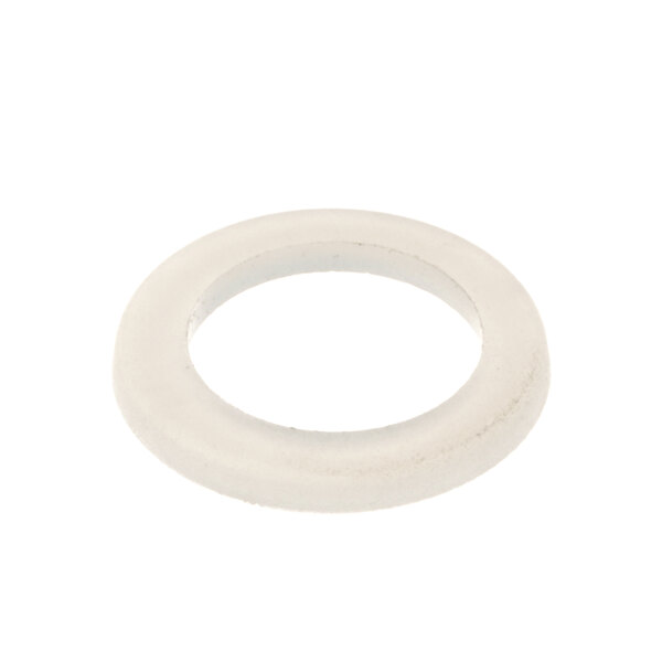 A white round gasket with a hole in it.