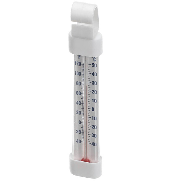 A Master-Bilt thermometer with a white plastic clip.