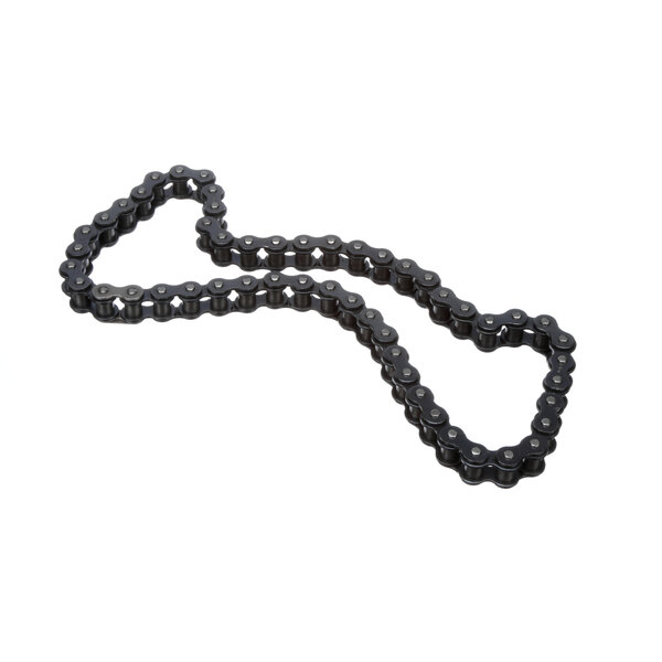 A black chain on a white background.