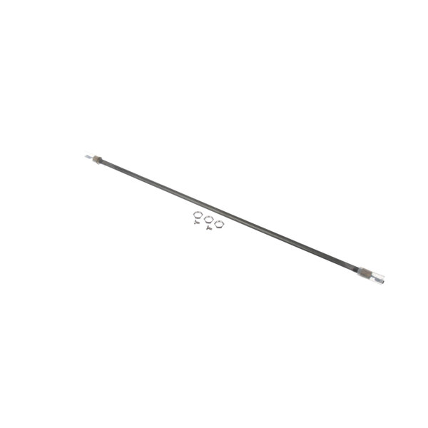 A long metal rod with small round objects on the end.