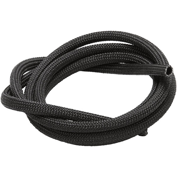 A coiled black Legion Sleeving rope on a white background.