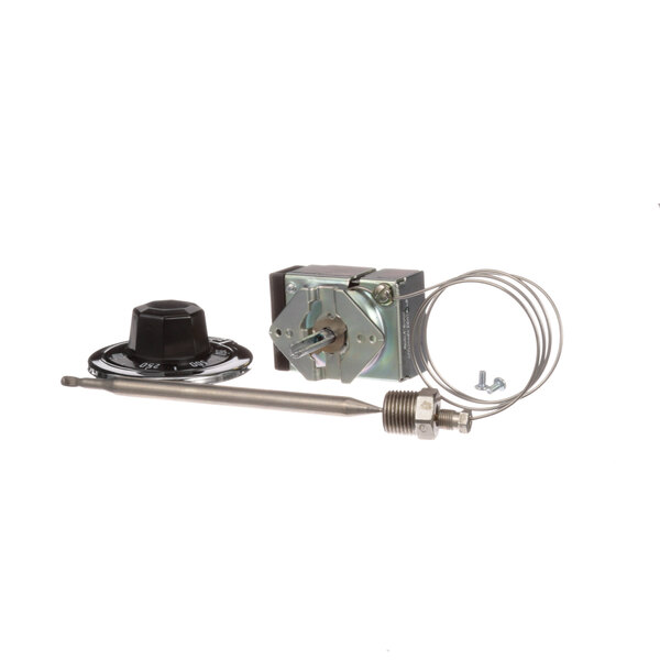 A Henny Penny thermostat kit with a metal cover and wire.