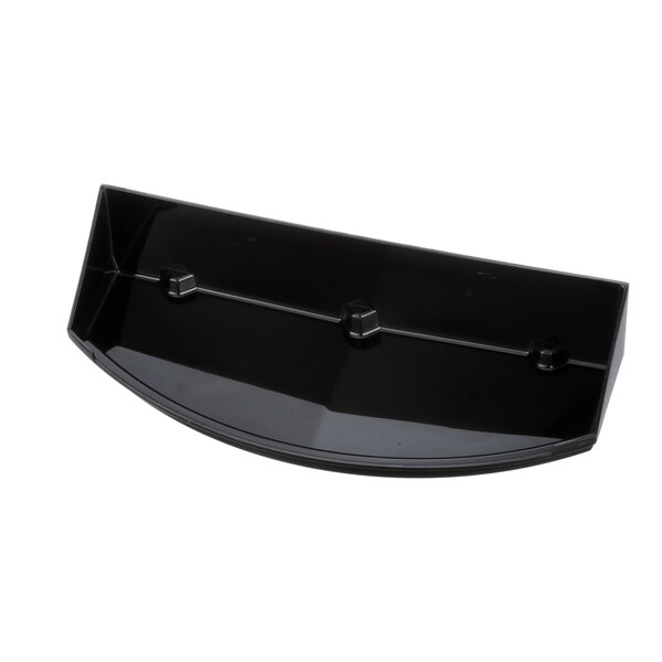 A black plastic Grindmaster-Cecilware drip tray with metal rivets.