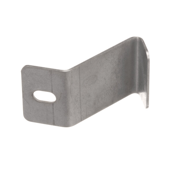 A metal bracket with a hole in it.
