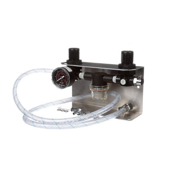 An Antunes dual water pressure regulator kit with hoses and gauges.