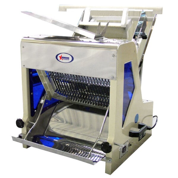 Countertop Electric Bread Slicer - 7/16" Slice Thickness, 15" Max Loaf Length - 1/4 hp
