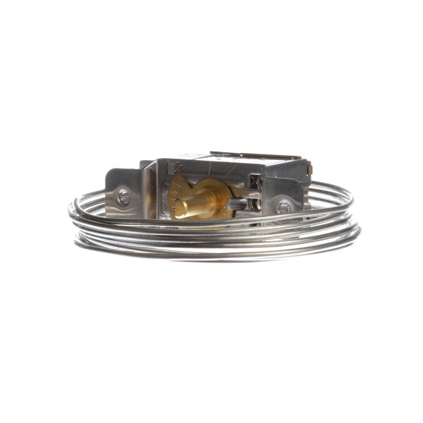A stainless steel Ranco A30-464-0 thermostat with a yellow metal wire.