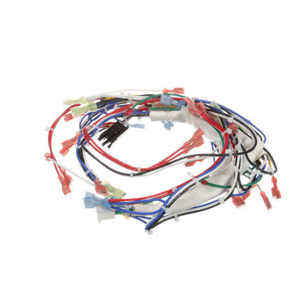 A Vulcan wire harness with many colorful wires and connectors.