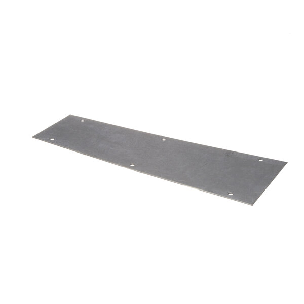 A rectangular metal plate with holes - a US Range grease chute back.
