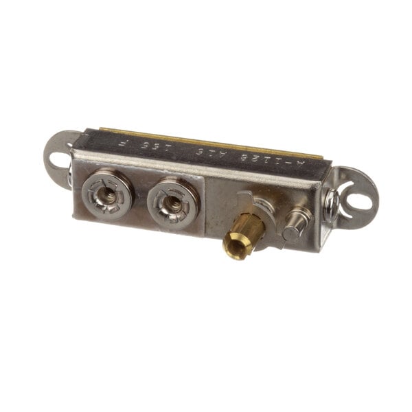 An APW Wyott thermostat with metal connectors.