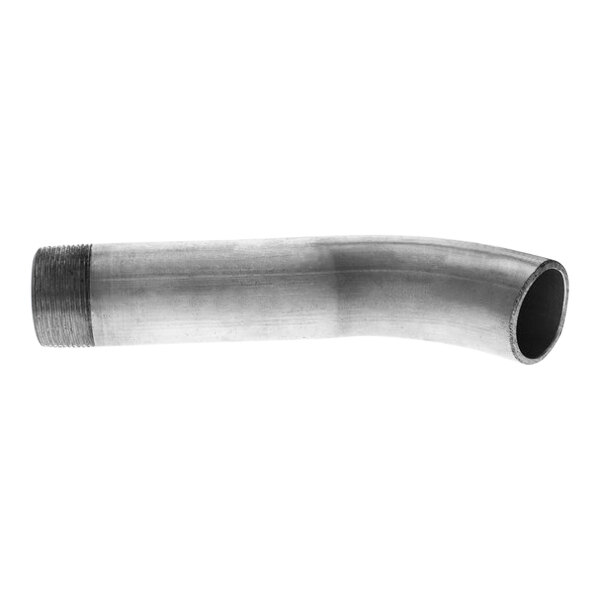 A stainless steel metal pipe with a hole.