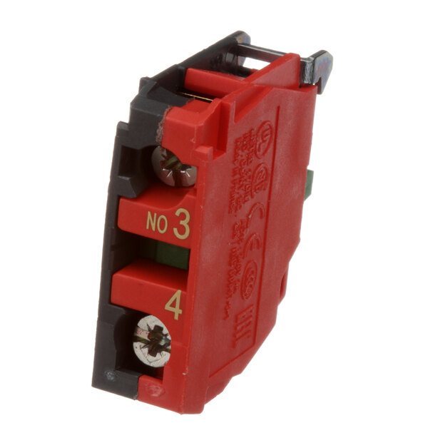 A US Range contact block with red and black electrical connections.