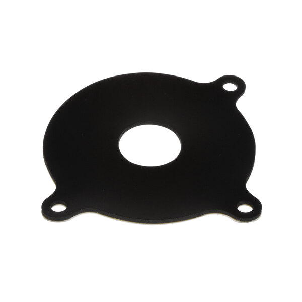 A black rubber gasket with a hole in the middle.