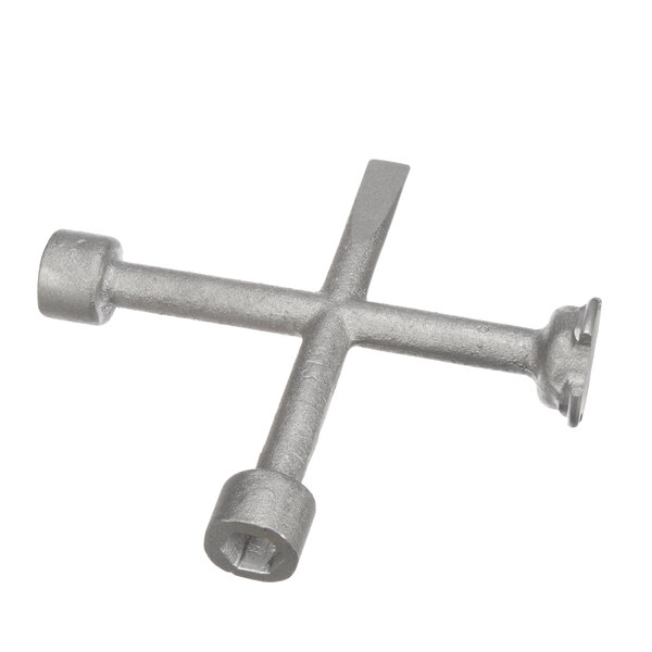 A silver Groen wrench with two square heads.